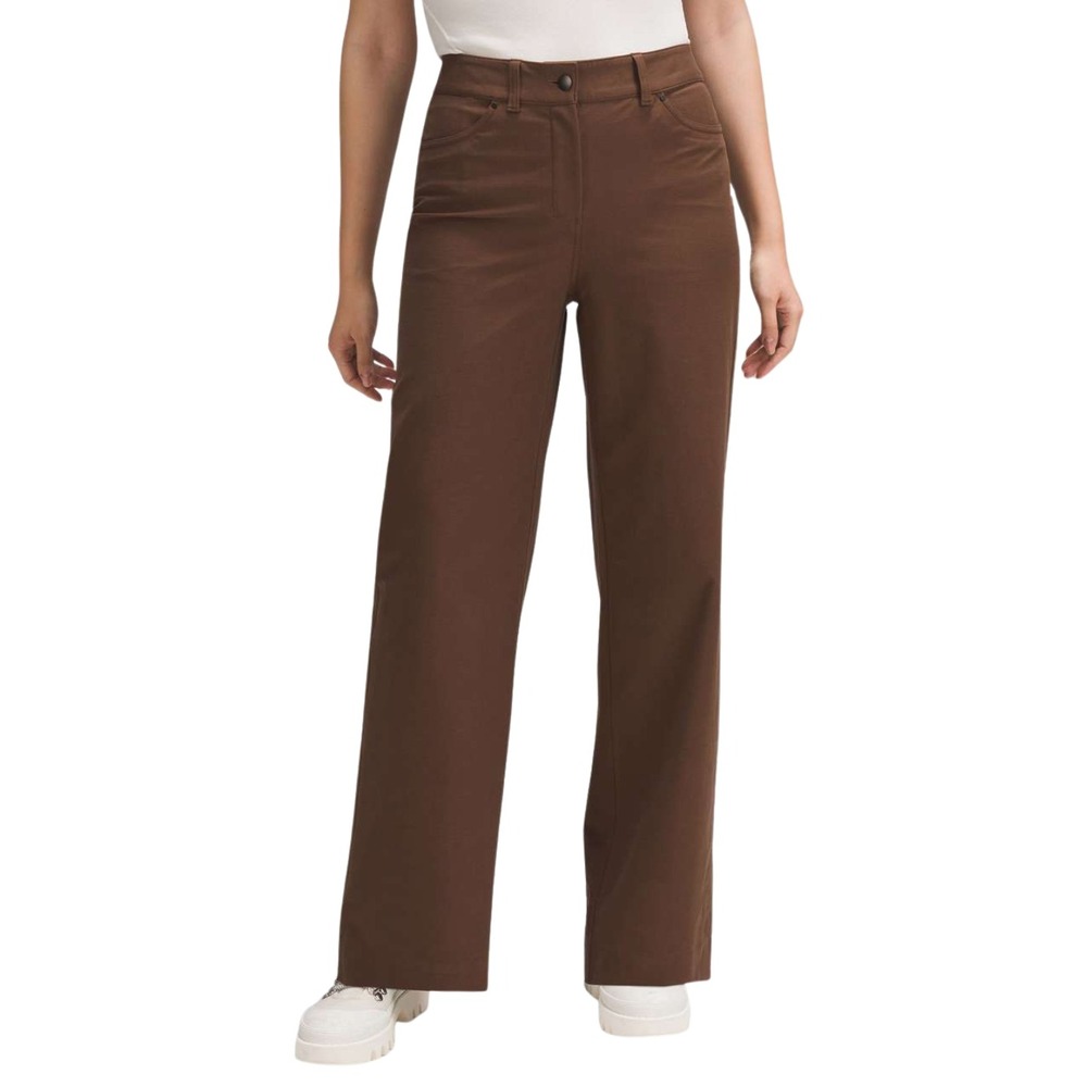 Lululemon Pants Womens Size 32 City Sleek 5 Pocket Wide Leg Java Brown W5ENJS